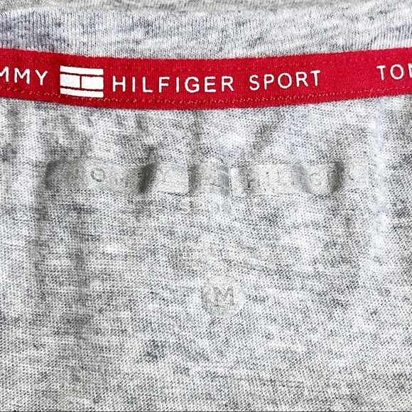 TOMMY HILFIGER logo sleeveless graphic tank top cotton polyester blend M - Picture 4 of 5